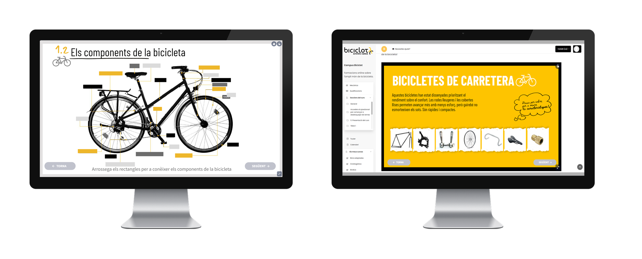 disseny formacions online per al projecte Institut de la bici